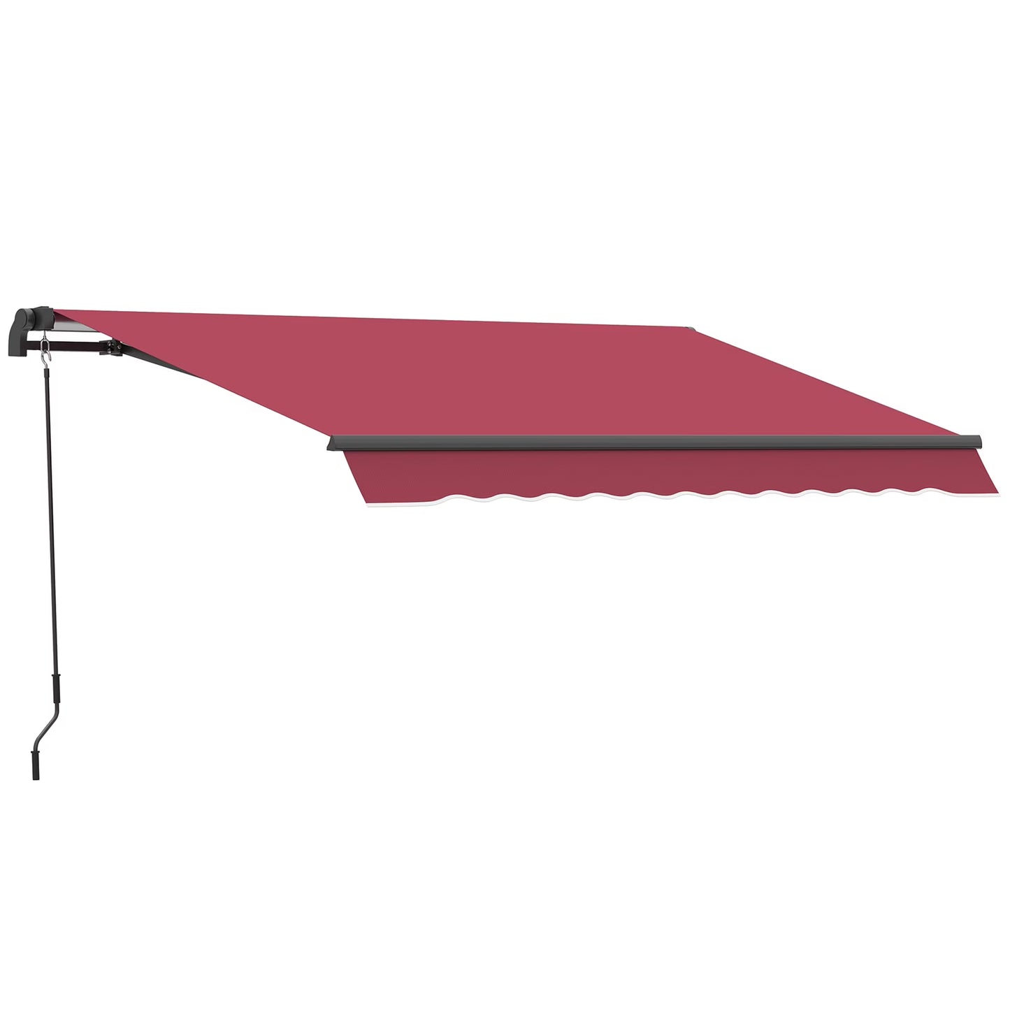 DUOSONG Outsunny 9Ft Patio Umbrella With Push Button Tilt And Crank, Ruffled Outdoor Market Table Umbrella With Tassles And 8 Ribs, For Garden, Deck, Pool, Tan Tan Polyester Garden & Outdoor Canopies
