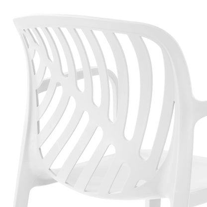 WestinTrends Playa Outdoor Modern Stackable Patio Dining Armchairs (Set of 2), White