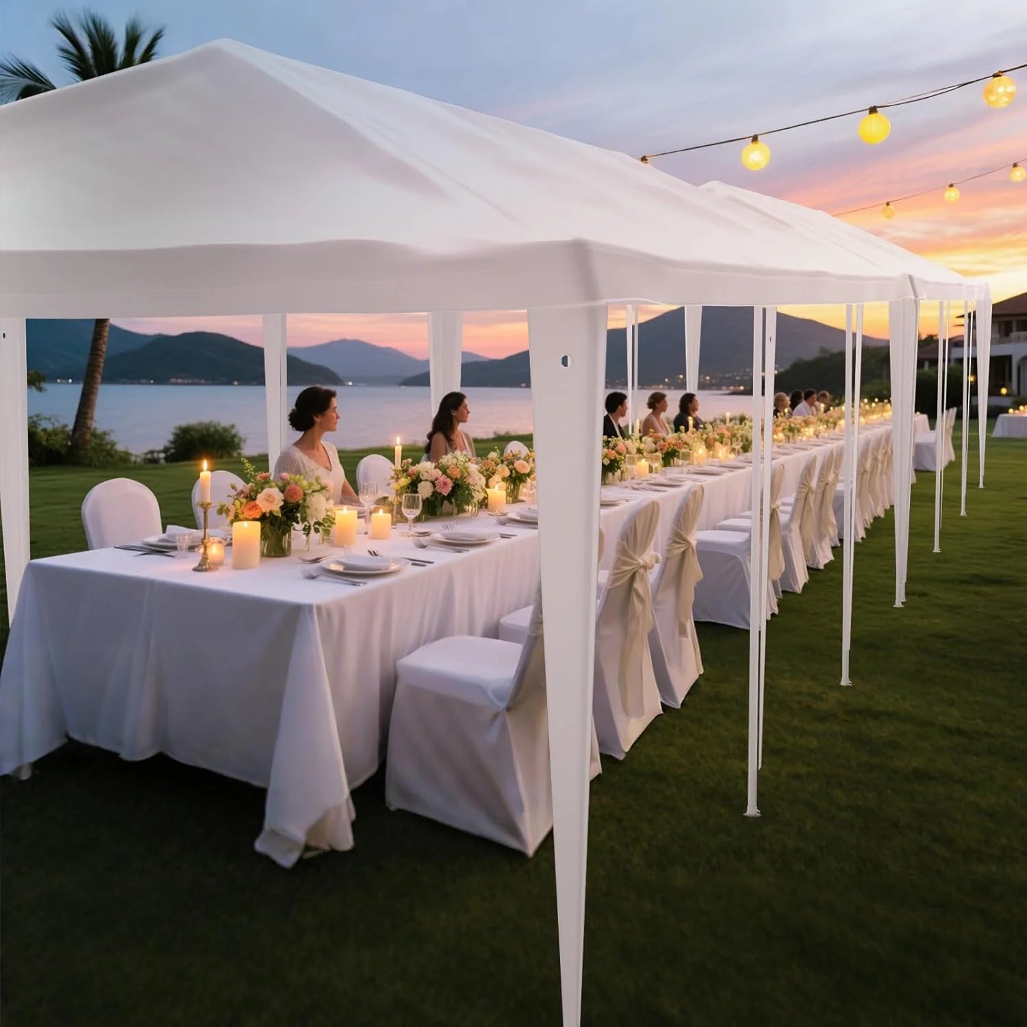 10'x30' Party Tent, Outdoor Wedding Canopy Tents for Parties with Removable Sidewalls,Heavy Duty Canopy Outside Gazebo Event Tent for Parties Garden Patio and Backyard