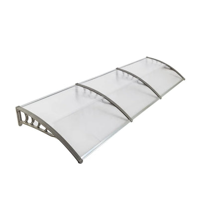 Zimtown 40"x120" Patio Front Door Patio Cover Awning Transparent Board & Gray Holder