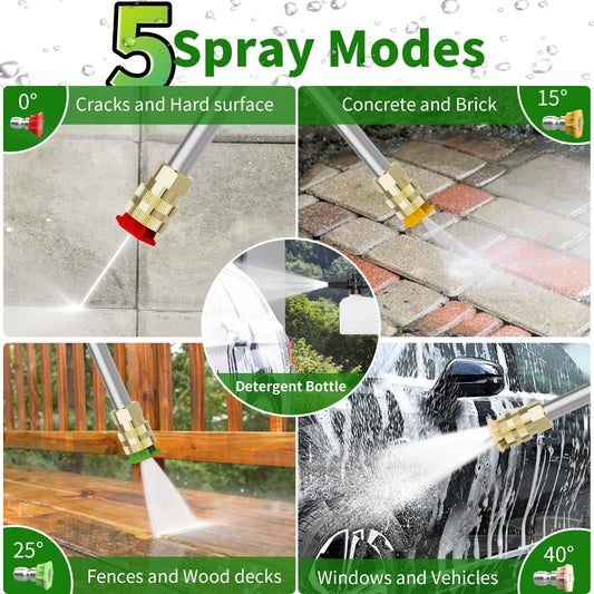Vipuse Electric Pressure Washer, 4200 PSI Max.2.8GPM Power Washer with 23ft Hose/4 Nozzles/400ML Foam Cannon, Clean Tool for Cars/Fences/Patios/Floor