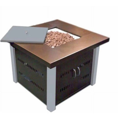 AZ Patio Heaters Propane Fire Pit Hammered Bronze and Stainless Steel Finish