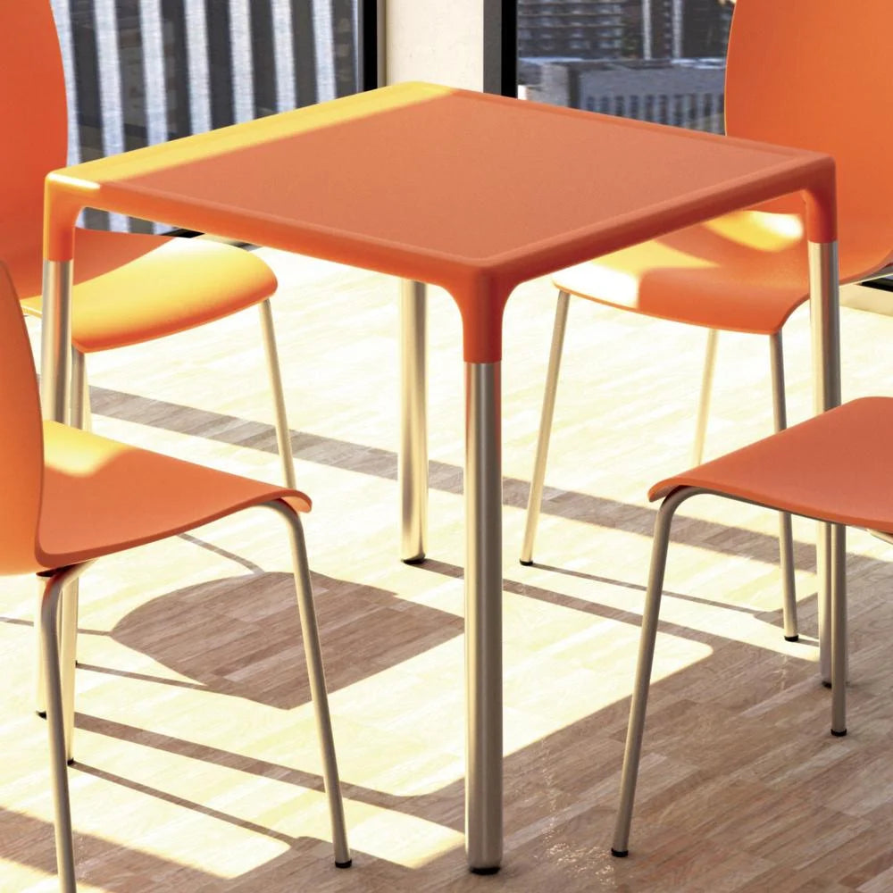 Compamia Mango 28" Aluminum Patio Dining Table in Orange