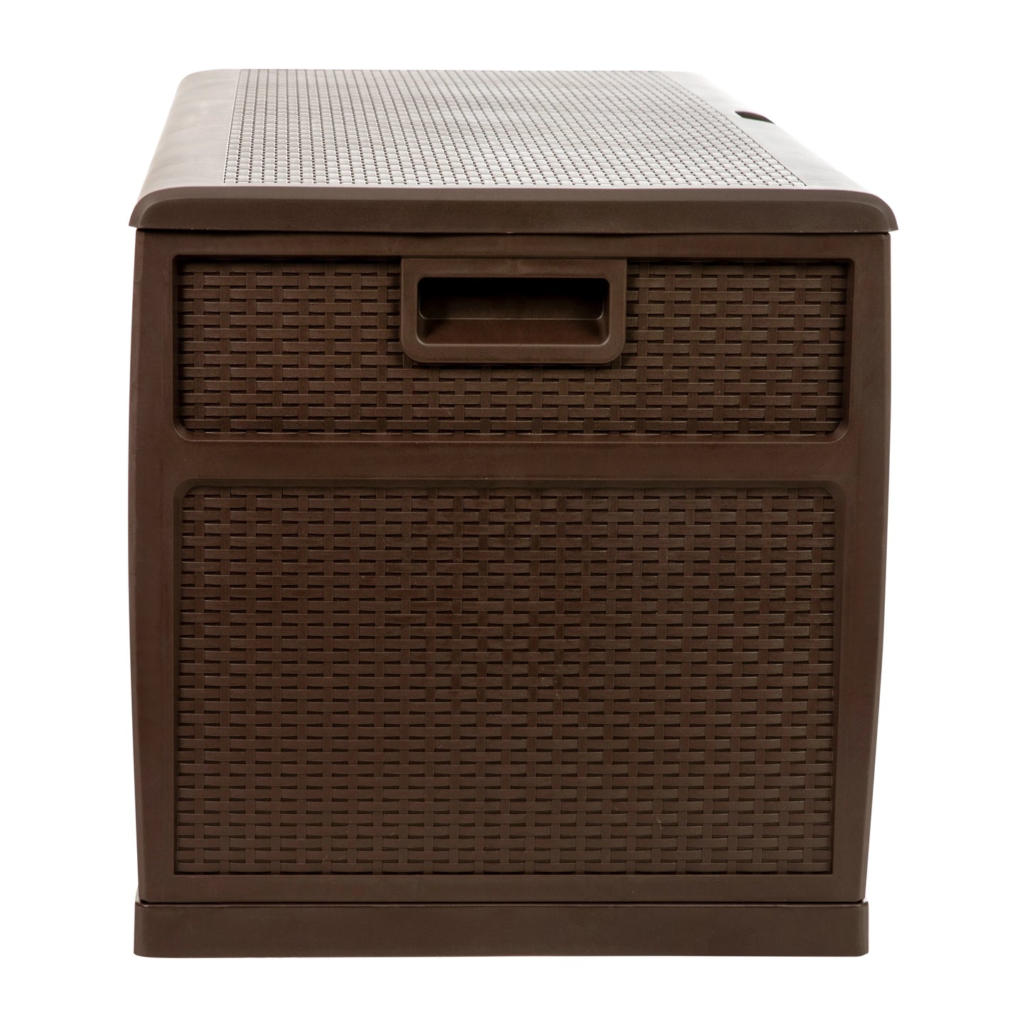 Merrick Lane Brown 120 Gallon Weather Resistant Outdoor Storage Box for Decks, Patios, Poolside and More