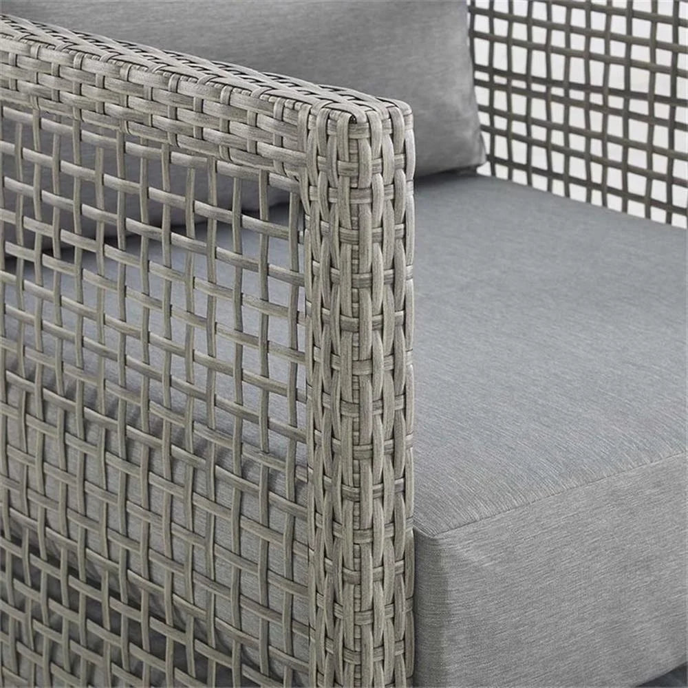 Afuera Living Wicker Patio Loveseat in Gray