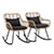 JOIVI Patio Wicker Rocking Chairs Set of 2, Outdoor Rattan Rocking Chairs with Pillows and Cushions, Front Porch Rocker with Iron Frame for Outside Lawn Garden Indoor Balcony, White