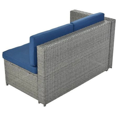 CHURANTY 9 Pieces Patio Furniture Set Outdoor Conversation PE Wicker Rattan Sectional Sofa, Coffee Table and Ottoman