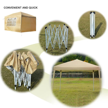 EasingRoom Pop up Canopy Tent Outdoor Folding Patio Gazebo Shade 10'x10' Yellow
