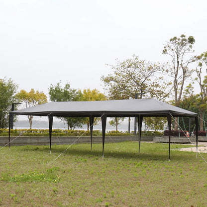 10'x30' Outdoor Party Tent with 8 Removable Sidewalls Waterproof Canopy Patio Wedding Gazebo, Black