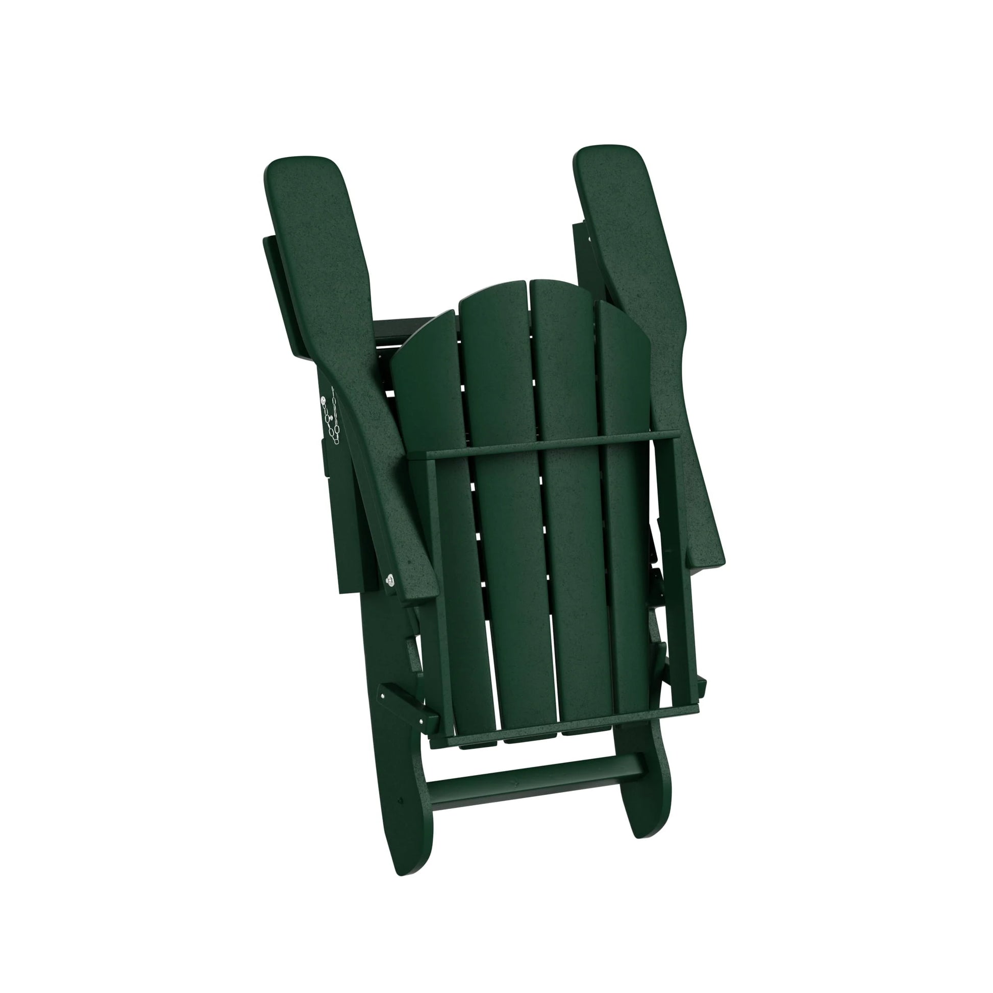 WestinTrends Malibu 2-Pieces Adirondack Chair Set with Side Table, All Weather Outdoor Seating Plastic Patio Lawn Chair Folding for Outside Porch Deck Backyard, Dark Green