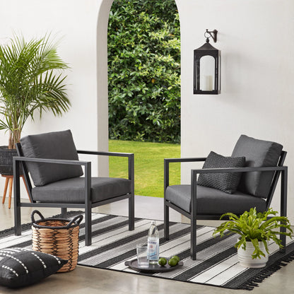 Mainstays Dashwood 4-Piece Outdoor Patio Conversation Set, Seats 4, Gray
