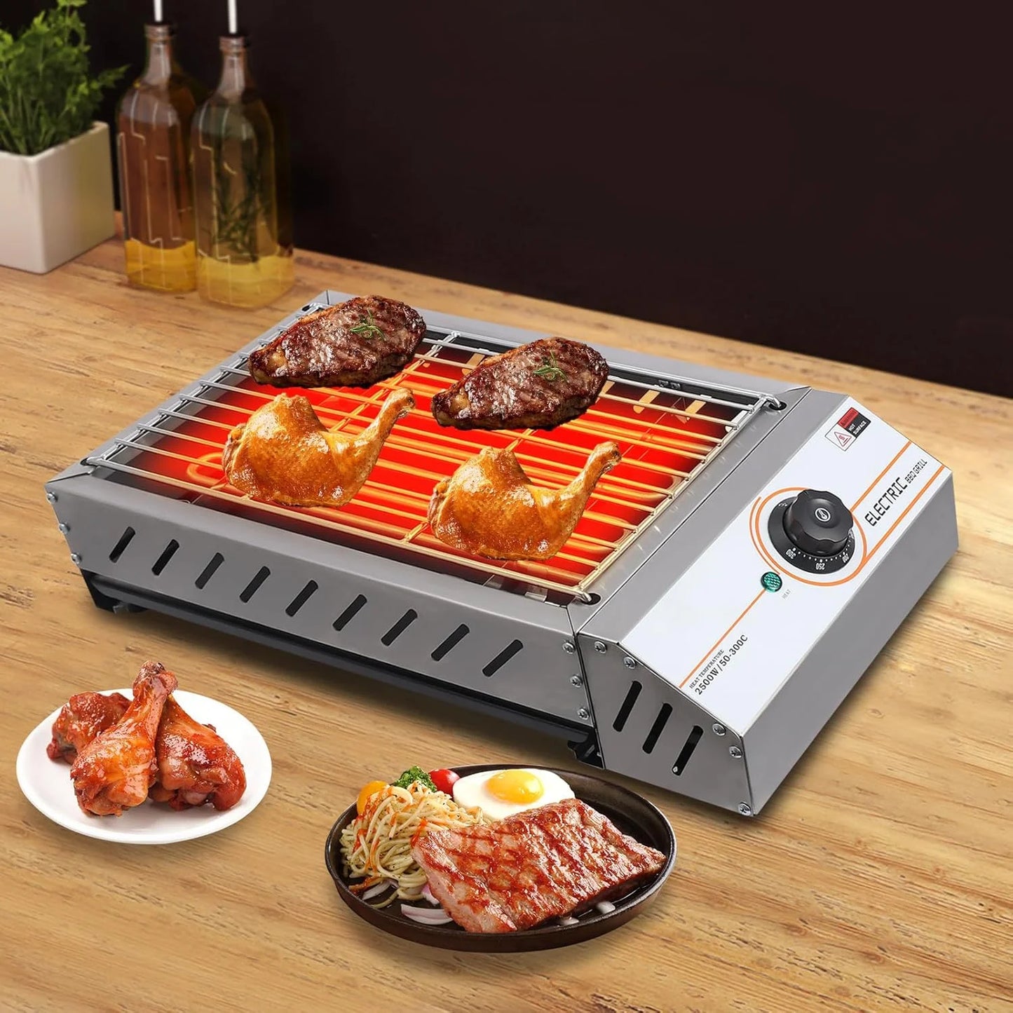 Portable BBQ Grill, Electric Tabletop Grill with Temperature Control for Outdoor Picnic, Garden, Patio, Camping, Travel, RV