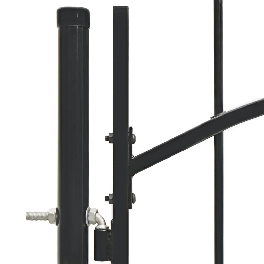 vidaXL Fence Gate Metal Fence Post Garden Gate for Outdoor Patio Lawn Steel