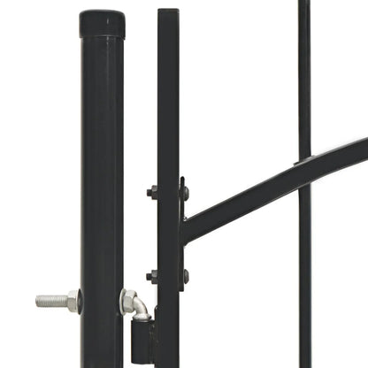 vidaXL Fence Gate Metal Fence Post Garden Gate for Outdoor Patio Lawn Steel