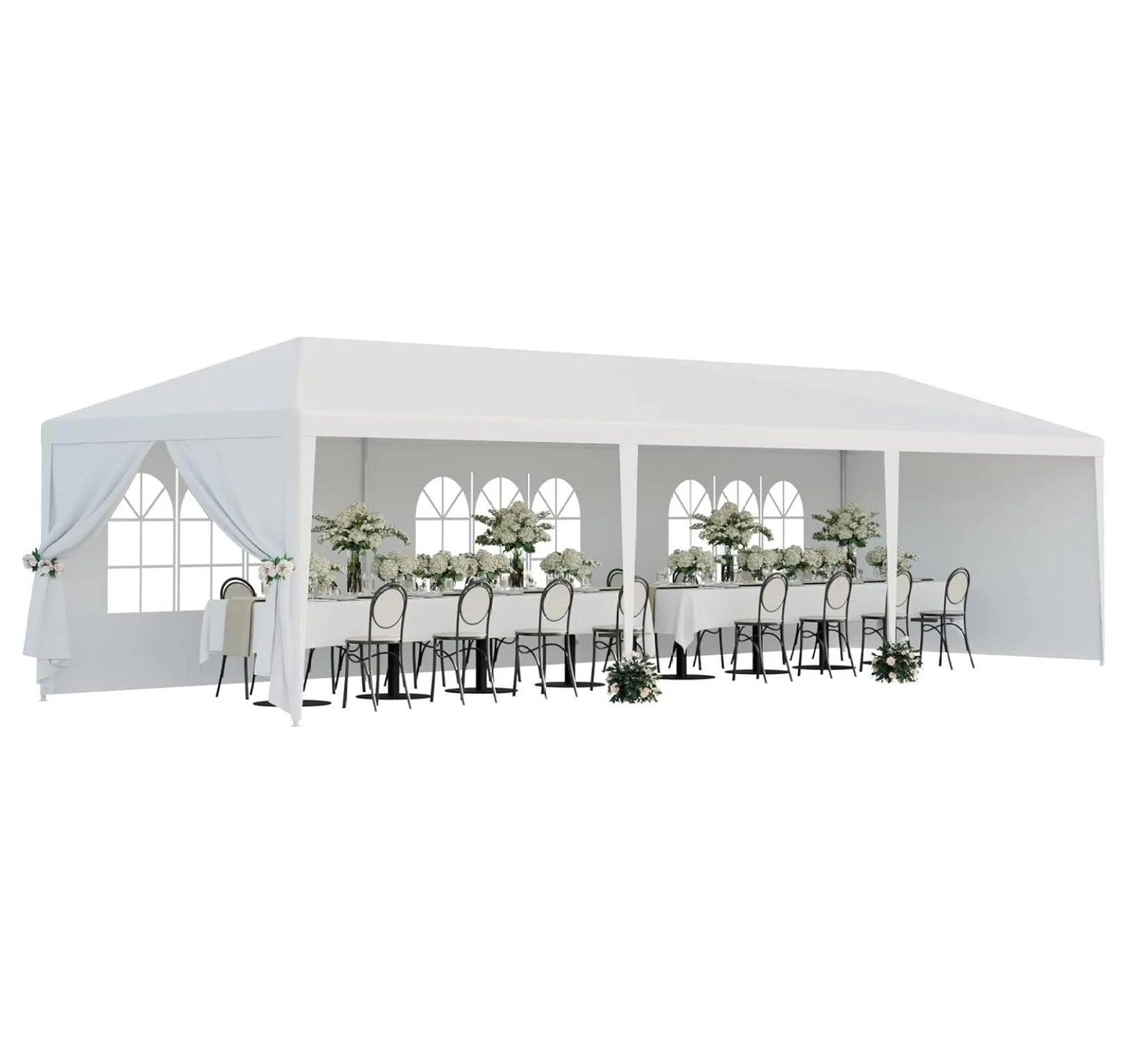 10'x30' Outdoor Canopy Tent Patio Camping Gazebo Shelter Pavilion Cater Party Wedding BBQ Events Tent w/Removable Sidewalls
