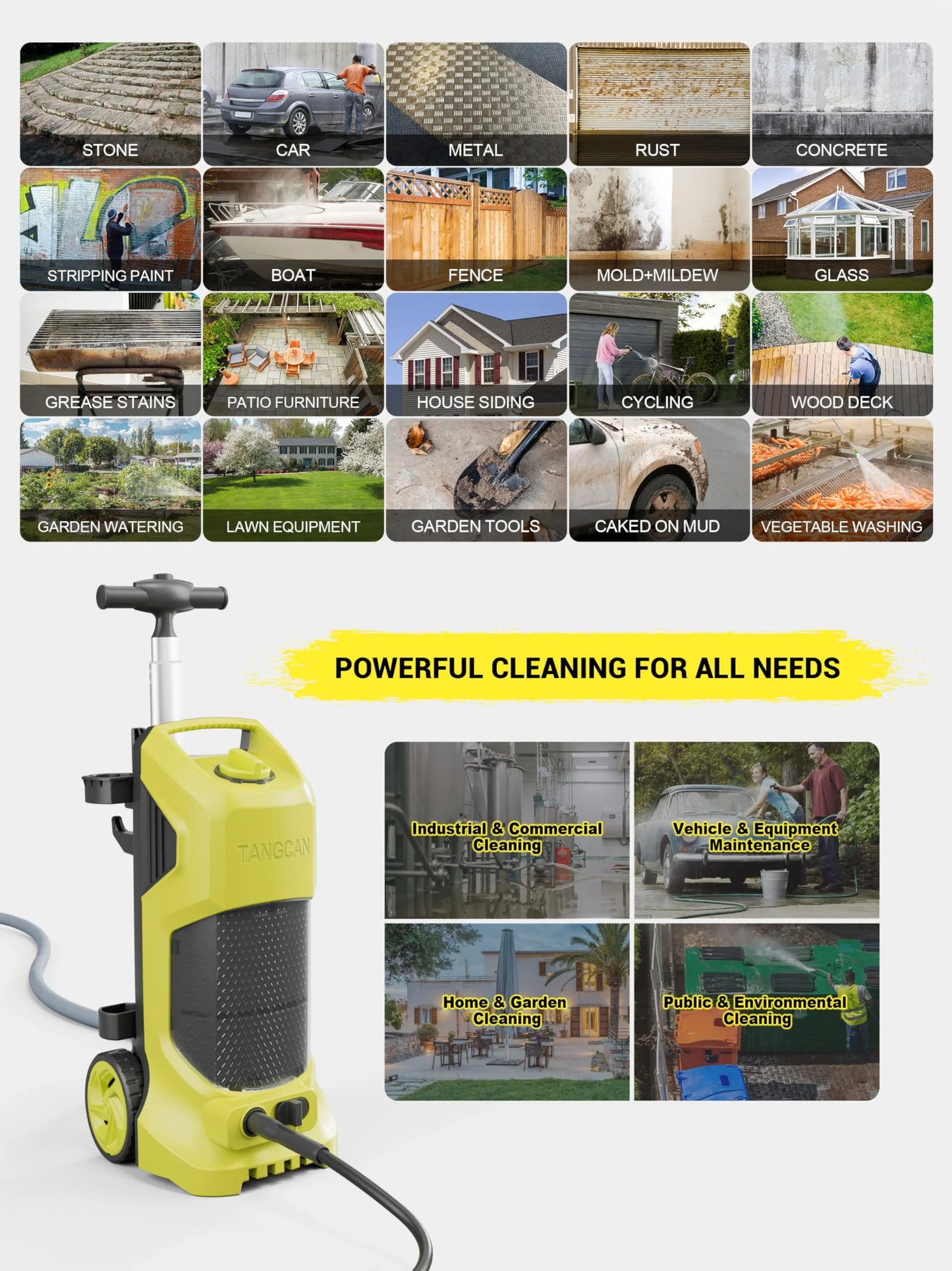 Electric Pressure Washer 5000PSI-Max 3.2GPM Electric Power Washer with Touch Screen 3 Levels of Adjustment Effortlessly Car Water Washer for Home Patio