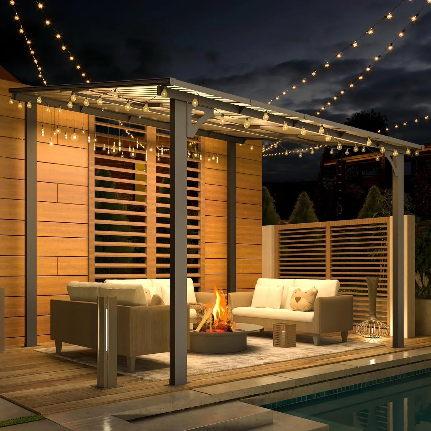 YODOLLA 8' x 10' Hardtop Gazebo Outdoor Aluminum Pergola ?For Garden, Patio, Backyard-Dark ?Gray