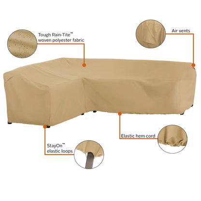 Classic Accessories Terrazzo Water-Resistant 104 Inch Patio Left-Facing Sectional Lounge Set Cover