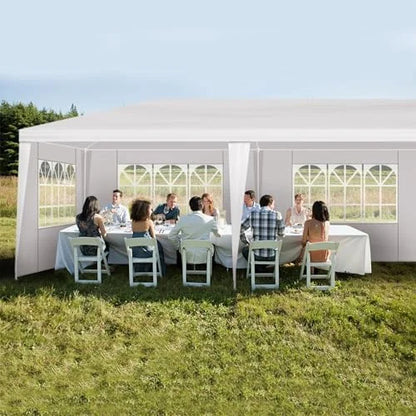 10'x30' Party Tent,Outdoor Heavy Duty Canopy with 5 Sidewalls,Patio Events Canopy Gazebo Shelter,Waterpoof Wedding Tent for Family Gatherings Parties Carport