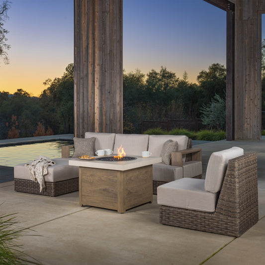 SunVilla Theo 6-piece Fire Modular Outdoor Patio Sectional Set