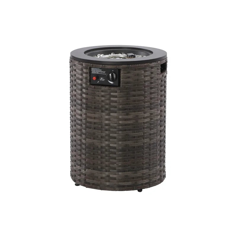 GAZEBETER 18" Propane Fire Pit Table,Outside 55000 BTU Outdoor Rattan & Wicker Gas Fire Pit Table for Patio,Garden,Party and Camping
