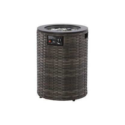 GAZEBETER 18" Propane Fire Pit Table,Outside 55000 BTU Outdoor Rattan & Wicker Gas Fire Pit Table for Patio,Garden,Party and Camping