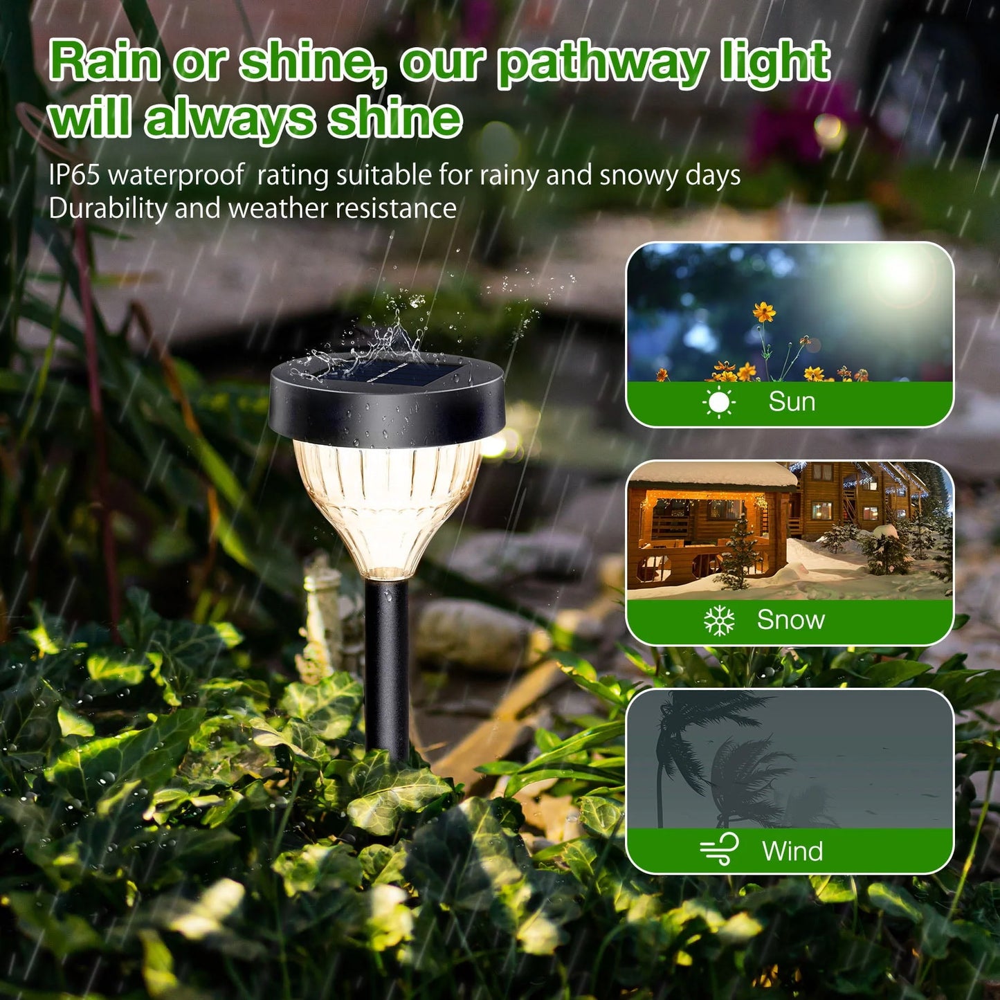 ThorFire 8Pack Solar Pathway Lights, LED Path Light Garden Lights Auto-on/off 5 Pattern Waterproof Solar Landscape Lights for Lawn Patio Yard Garden(Warm Light)