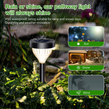 ThorFire 8Pack Solar Pathway Lights, LED Path Light Garden Lights Auto-on/off 5 Pattern Waterproof Solar Landscape Lights for Lawn Patio Yard Garden(Warm Light)