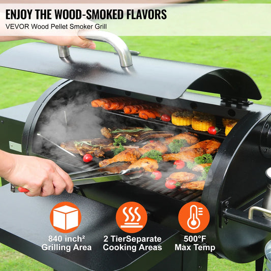 KFFKFF 62" Heavy Duty Charcoal Grill 8 IN 1,BBQ Portable Grill with Cart Outdoor Cooking Barbecue Camping, Picnic, 840 sq, Patio and Backyard