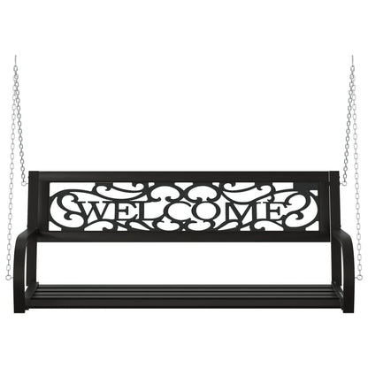 vidaXL Patio Swing Bench 49.2" Steel and Plastic Black