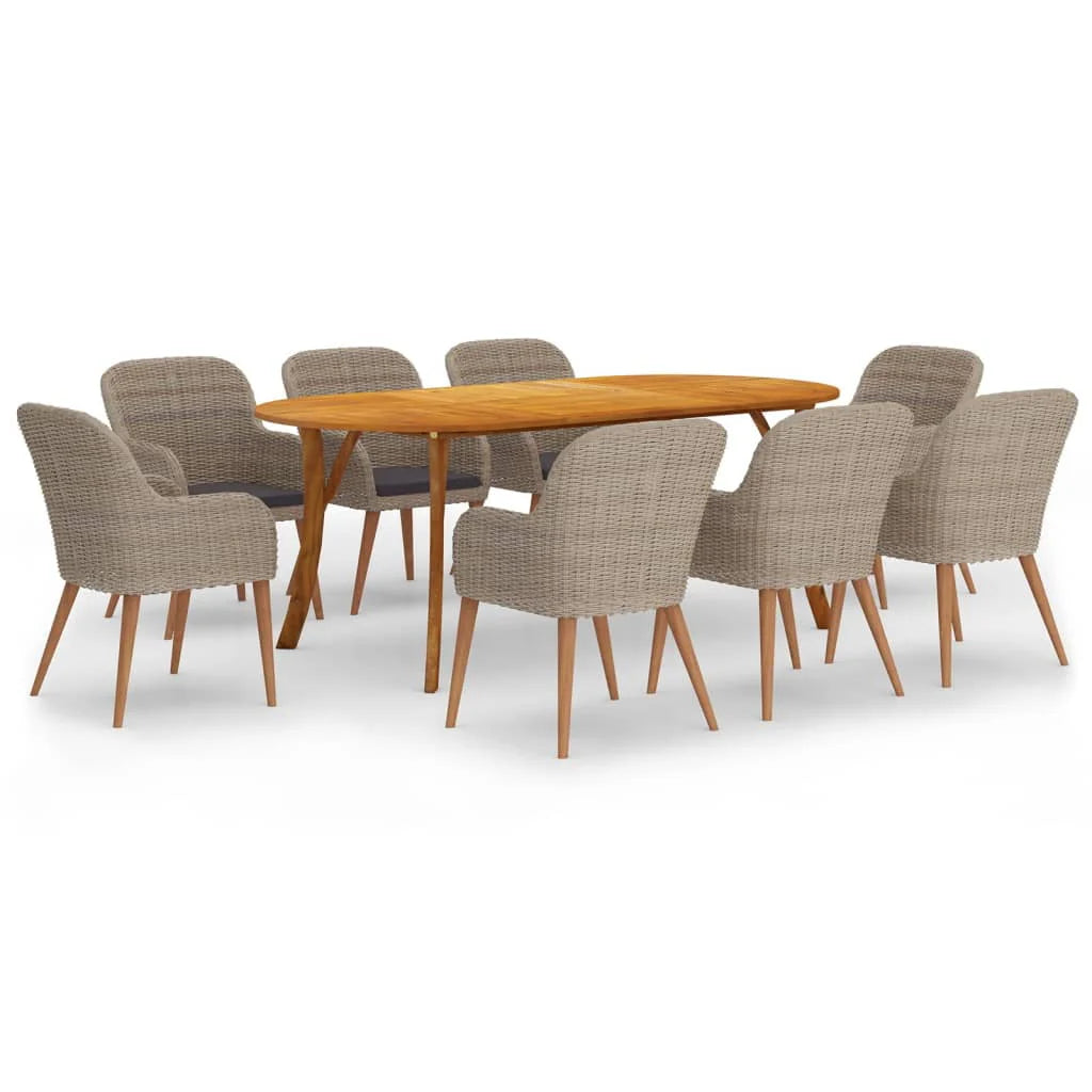 vidaXL Patio Lounge Set 8 Piece Sectional Sofa with Cushions Solid Wood Pine
