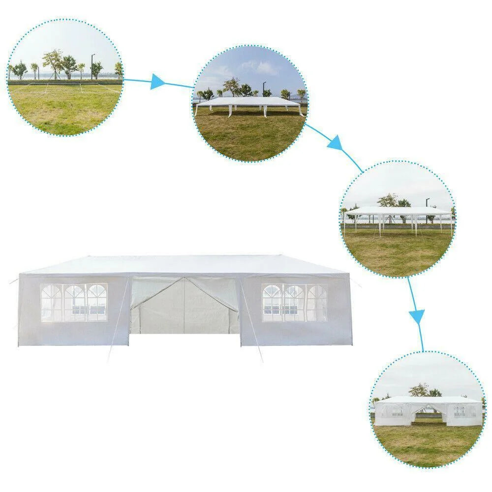 Veado Outdoor Party Tent, Patio Canopy Tent Gazebo with Removable Sidewalls Instant Event Tent for Cater Events Wedding Birthday Pavilion Beach BBQ (10'x30')