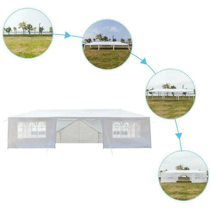 Veado Outdoor Party Tent, Patio Canopy Tent Gazebo with Removable Sidewalls Instant Event Tent for Cater Events Wedding Birthday Pavilion Beach BBQ (10'x30')