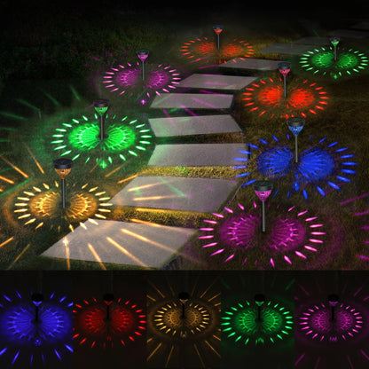 ThorFire 8Pack Solar Pathway Lights, LED Path Light Garden Lights Auto-on/off 5 Pattern Waterproof Solar Landscape Lights for Lawn Patio Yard Garden(Warm Light)