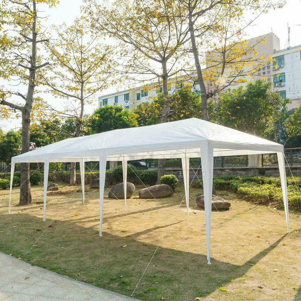 Welax 10'x30' Outdoor Party Tent with 5 Removable Sidewalls, Outdoor Gazebo Event Tent for Garden, Patio and Backyard, White