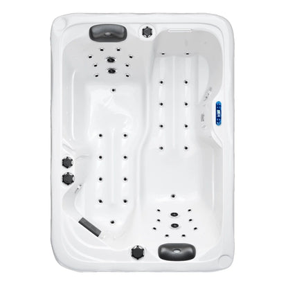 Patiowell 2 Person Home Spa Hot Tub for Outdoor, with 41pcs Massage Jets, LED lighting, Built-In Water Purification System, 900L, Black