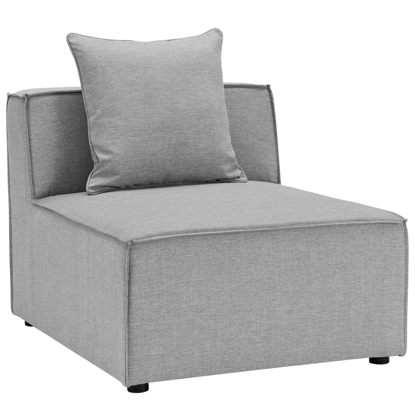 Modway Saybrook Outdoor Patio Upholstered 3-Piece Sectional Sofa in Gray