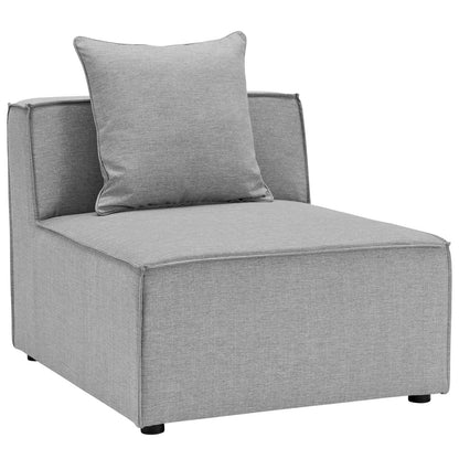 Modway Saybrook Outdoor Patio Upholstered 3-Piece Sectional Sofa in Gray