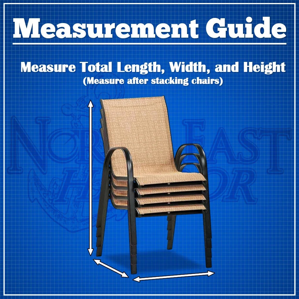 NEH Outdoor Stackable-Chair Patio Furniture Cover - 28"W x 30"D x 49"H - Breathable Material, Sunray Protected, and Weather Resistant Storage Cover - Gray with Black Hem