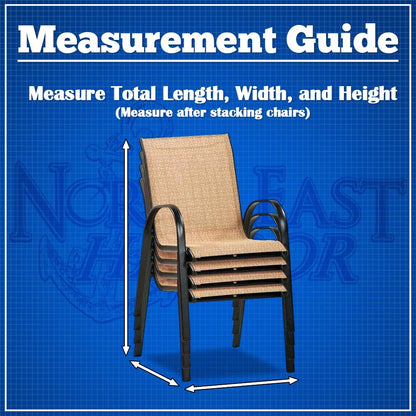 NEH Outdoor Stackable-Chair Patio Furniture Cover - 28"W x 30"D x 49"H - Breathable Material, Sunray Protected, and Weather Resistant Storage Cover - Gray with Black Hem