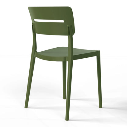 WestinTrends Playa 5-Piece Outdoor Metal Frame Dining Table Patio Set with Stackable Patio Dining Chairs, Olive Green