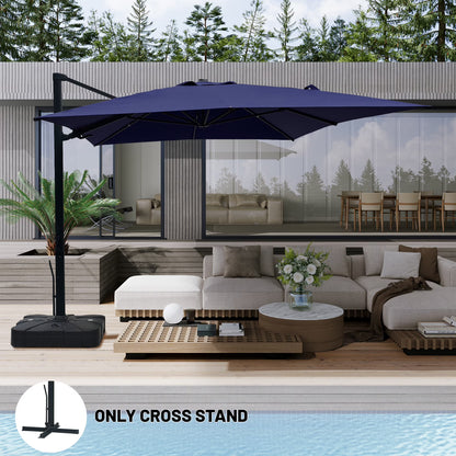 Boyel Living 10 x 13 FT Rectangle Patio Offset Umbrella Outdoor Large Cantilever Umbrella Heavy Duty Sun Umbrella, Gray(Without Base)