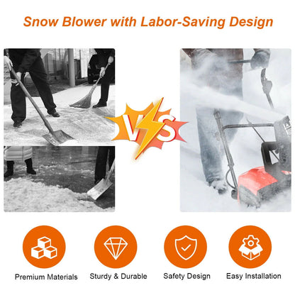Gymax 18" 15 Amp Electric Snow Thrower Corded Snow Blower Driveway Patio