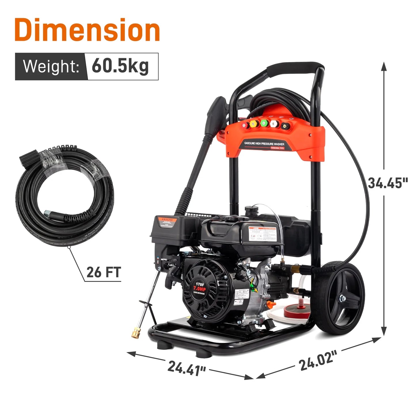 Ktaxon 198CC Gas Pressure Washer, 2700 PSI and 2.3 GPM, for Cars/Fences/Driveways/Homes/Patios