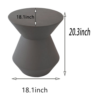 Faux Terrazzo Accent Table, 18.1" Garden Stool - Modern Outdoor Side Table for Patio, Plant Stand, Indoor Decor
