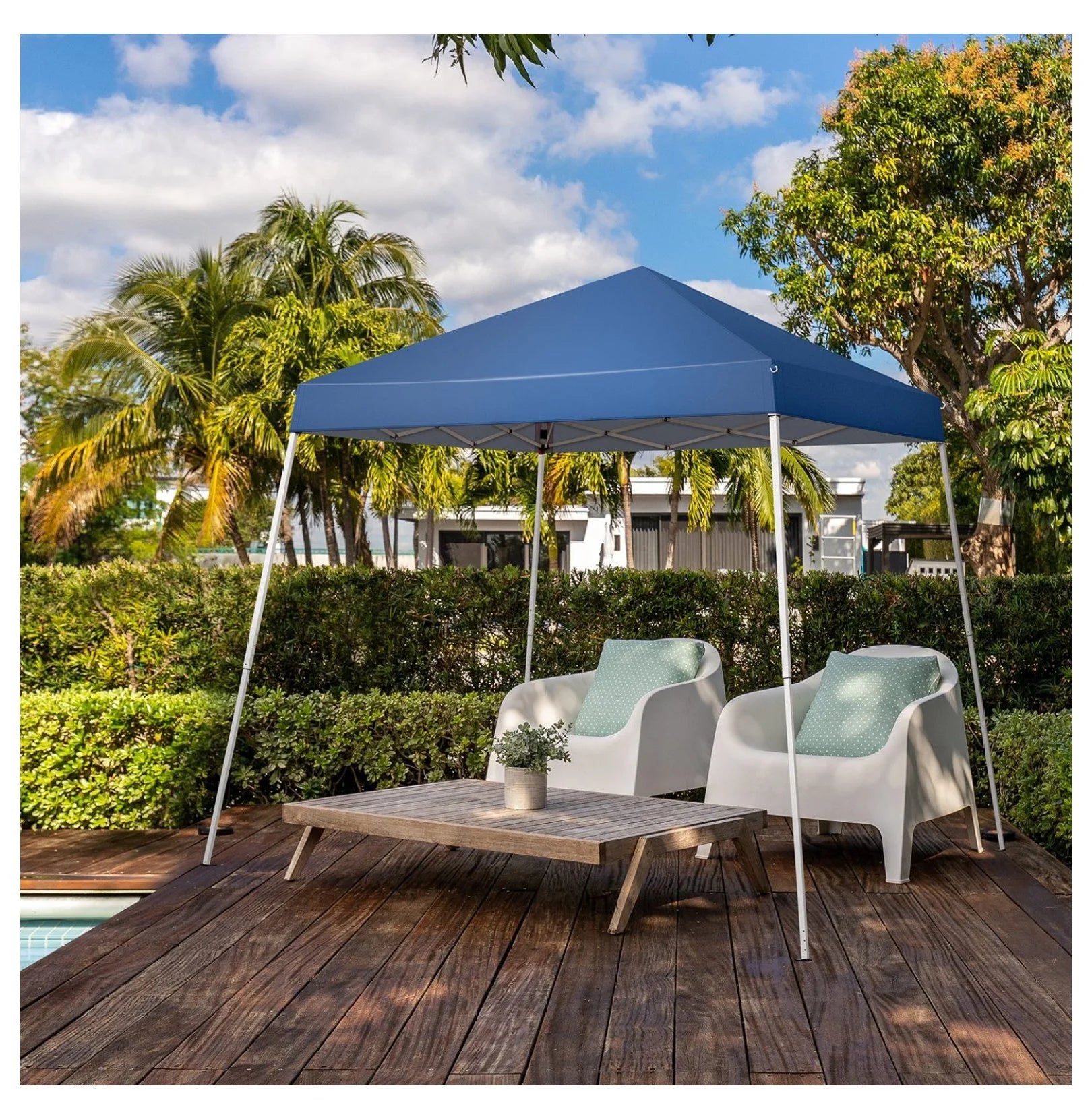 Wqmh 6x6 ft Pop Up Canopy Tent, Outdoor Foldable Portable Canopy for Camping, Patio, Easy Up Gazebo with Carry Bag Slant Legs