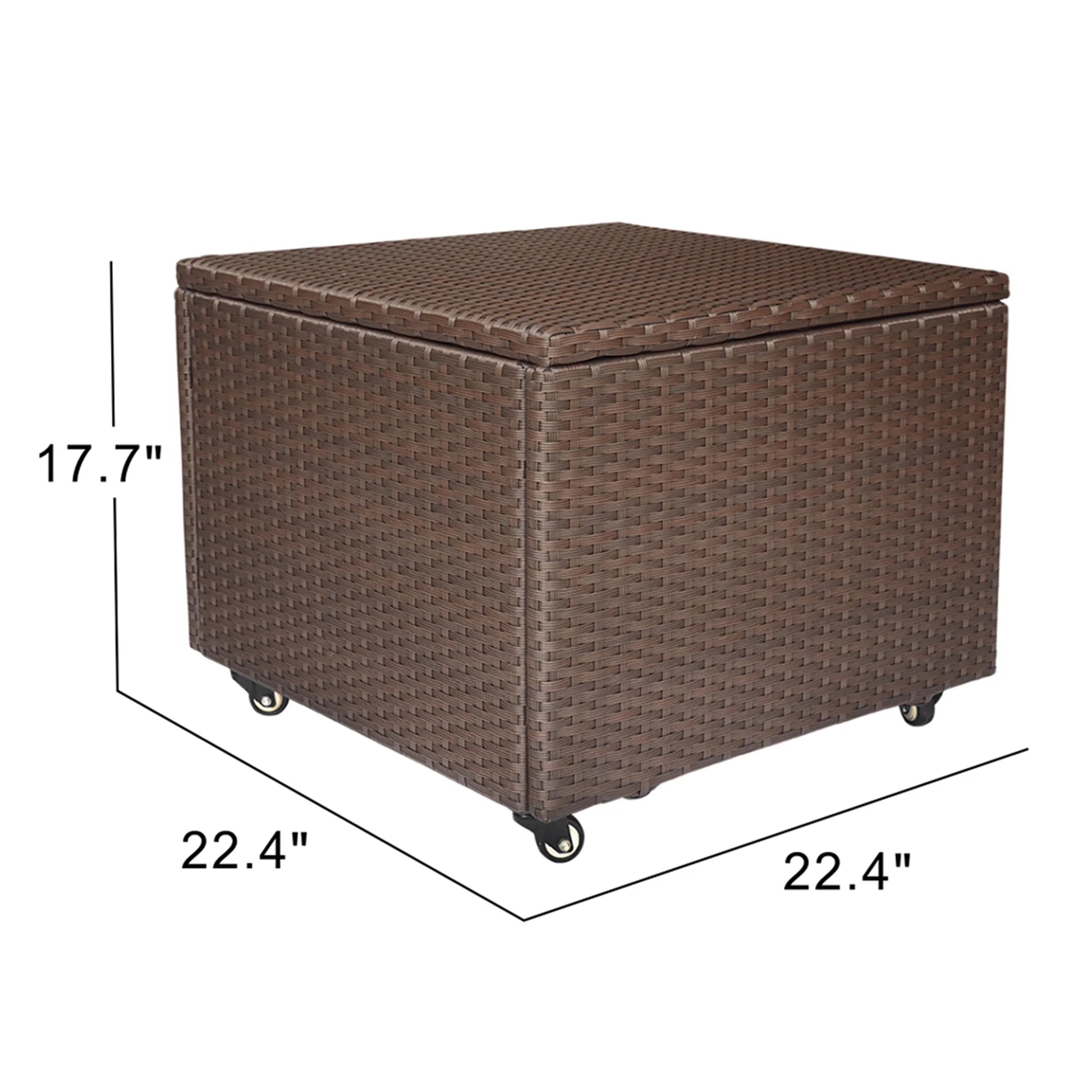 ATR ART to REAL 20 Gallon Resin Deck Box, Outdoor Container with Wheels for Patio Furniture Cushions Storage