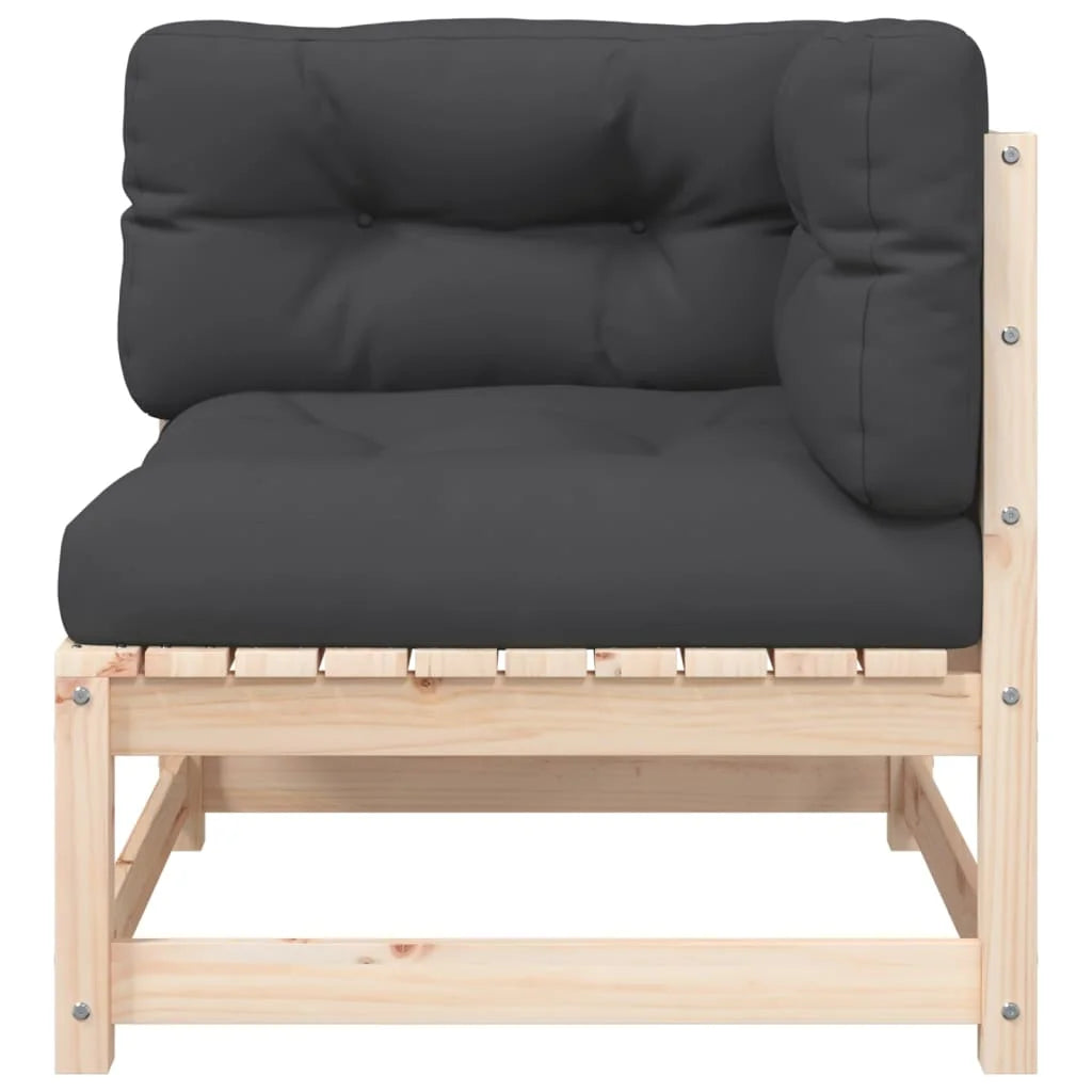 vidaXL Patio Sofa Corner with Cushions and Footstool