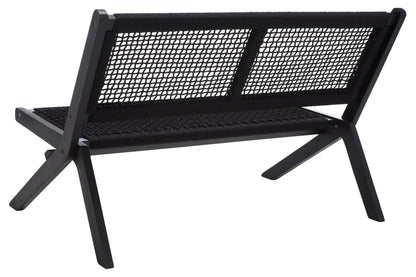 SAFAVIEH Kobina Outdoor Patio, Bench, Black