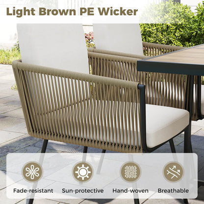 Costway 5 Pieces Patio Dining Set Outdoor Rectangular Table and Chairs Furniture Set